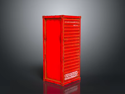 Red Shipping Container Storage Structure With Metal Frame And Industrial Design 3d model
