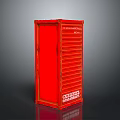 Red Shipping Container Storage Structure With Metal Frame And Industrial Design
