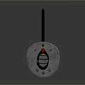 Katana With Black Scabbard Red Handle Long Blade On Gray Gradient Background And Reflection