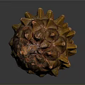 Unique Pinecone Shaped Decorative Home Living Accessory With Brown Orange Textured Surface