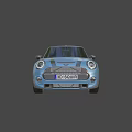 Blue MINI Convertible Car With Stylish Exterior Design And Front View Features