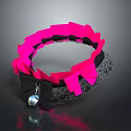 Stylish Pink And Black Hair Hoop With Decorative Bow And Silver Bell