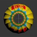 Traditional Chinese Furniture Hanging Yellow Lantern with Red Guotai Min'an and Green Decorations