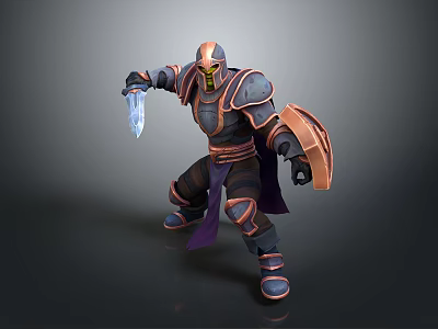 3D Model Warrior Toy With Detailed Armor Weapon And Shield Design 3d model