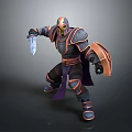 3D Model Warrior Toy With Detailed Armor Weapon And Shield Design 3d model