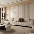 Modern Simple Living Room Combination Sofa Log 3d model