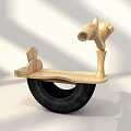Wooden Kids Chair With Human Shaped Design And Tire Base Seat