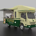 Mobile Coffee Truck With Open Awning Beverage Display And Coffee Equipment