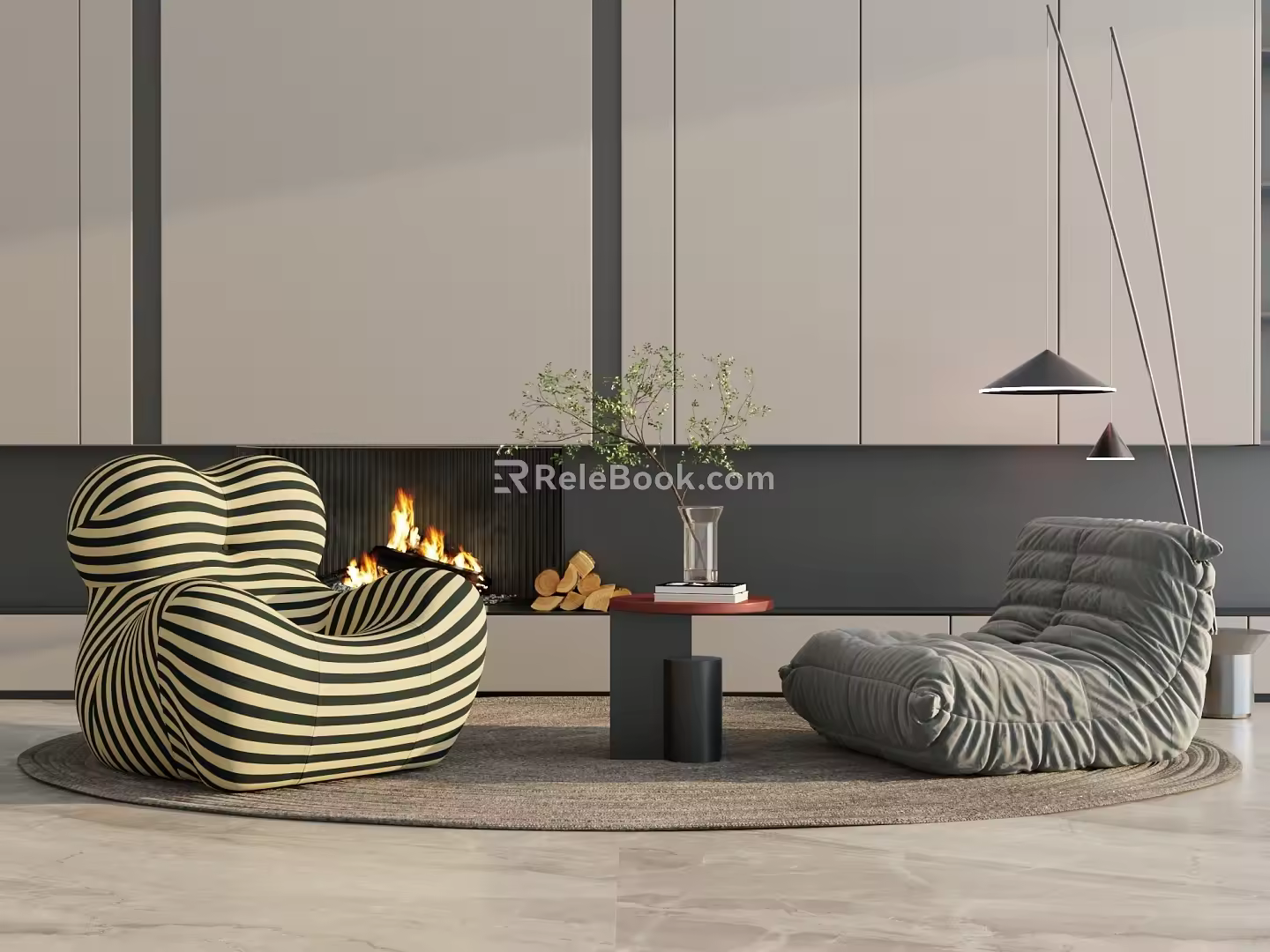 Modern Lazy Sofa Single Sofa 3d model