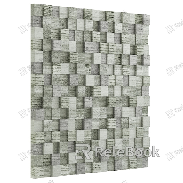 Modern background wall bump wood block model