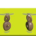 Modern Wooden Side Tables with Glass Top and Hollowed Circular Stacked Bases Artistic Minimalist Design