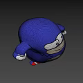 Cute Blue Chubby Cartoon Character With White Eyes Yellow Belly And Red Shoes