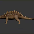 Dinosaur Model With Spiked Back And Brown Color On Dark Background