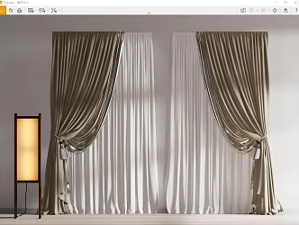 modern curtain fabric curtain gauze curtain fabric curtain 3d model