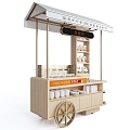 Modern Dining Car Service Desk 3d model