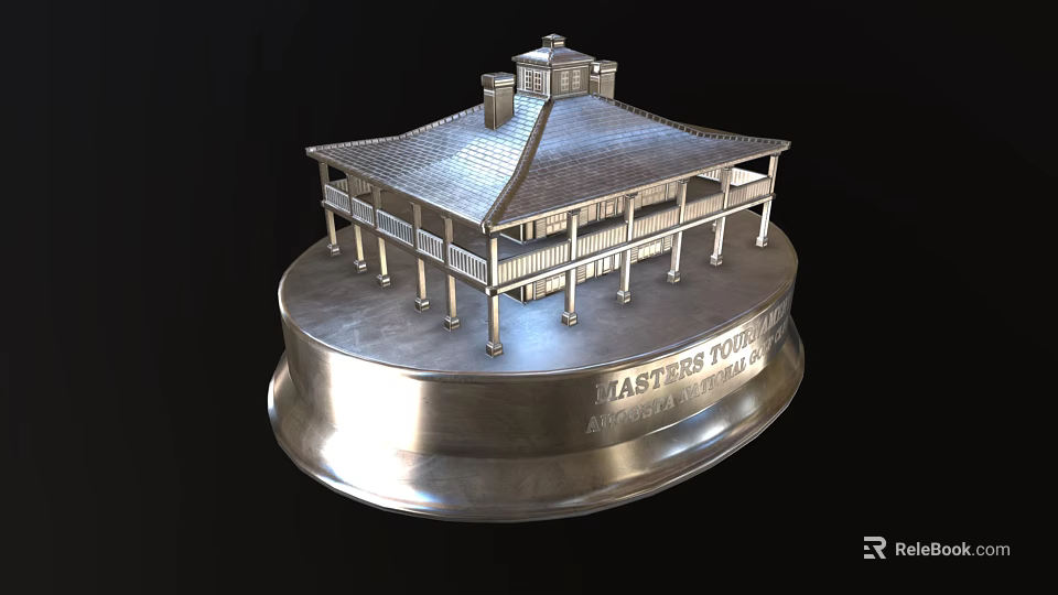 Silver Architectural Model Trophy for Masters Tournament at Augusta National Golf Club 3d model 