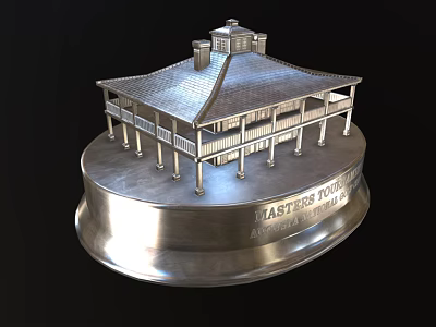Silver Architectural Model Trophy for Masters Tournament at Augusta National Golf Club 3d model