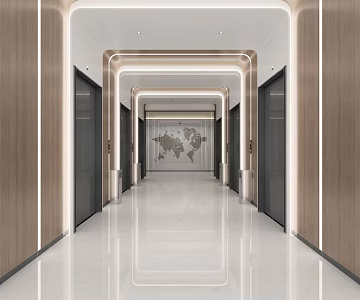 modern elevator hall elevator car 3d model