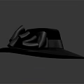 Elegant Black Dome Top Wide Brim Hat With Curved Decorative Accents