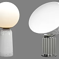 Modern Table Lamps With Spherical And Oval Shades On Marble And Metal Bases