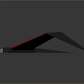 Black Advanced Stealth Aircraft With Large Wings And Red Rear Light