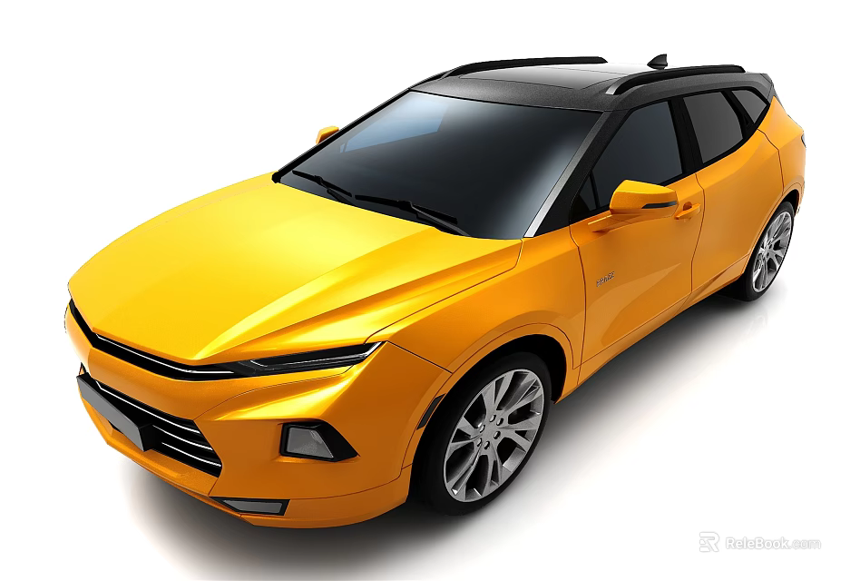 Modern Yellow SUV with Black Roof and Sleek Sporty Exterior Design 3d model 