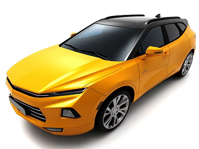 Modern Yellow SUV with Black Roof and Sleek Sporty Exterior Design 3d model