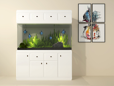 Modern fish tank 3d model