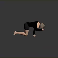 Woman Lying On Smooth Surface Wearing Black Outfit With Short Hair