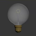 Modern Transparent Spherical Light Bulb With Golden Base Electronic Appliance