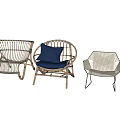 Stylish Rattan Leisure Chairs In Modern Designs With Blue Cushions Various Styles