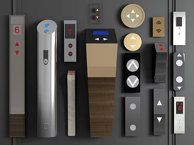 Various Modern Switch Panels With Diverse Designs And Functional Types For Home 3d model