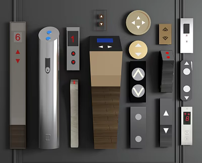 Various Modern Switch Panels With Diverse Designs And Functional Types For Home 3d model