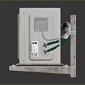 White Air Conditioner Outdoor Unit With He Feng Brand Fan And Connecting Wires