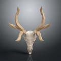 Low Poly Deer Skull Design With Geometric Shapes And Minimalist Aesthetic