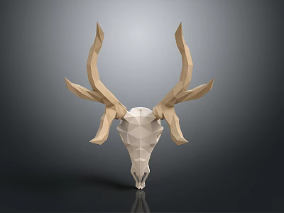 Low Poly Deer Skull Design With Geometric Shapes And Minimalist Aesthetic 3d model