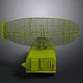 Green Mobile Radar Equipment With Large Antenna Mounted On Military Vehicle