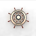 Decorative Ship Wheel With Welcome Aboard Sign For Nautical Home Decor