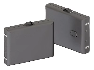 Black Hard Shell Cases with Metal Latches and Top Handles Design 3d model