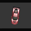 Sleek Red Sports Car With Black Stripes And Rear Spoiler Design
