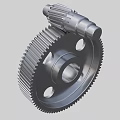 Industrial Gear Transmission Assembly With Large Metal Gear And Pinion Components 3d model