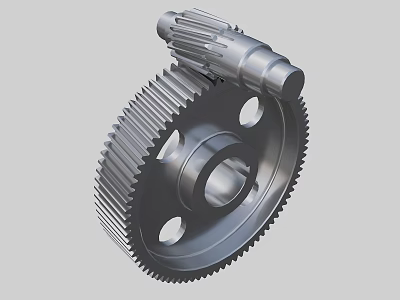 Industrial Gear Transmission Assembly With Large Metal Gear And Pinion Components 3d model