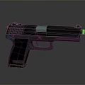 Modern Black Pistol With Sleek Design Metal Components And Textured Grip