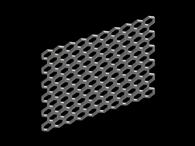 Durable Perforated Metal Sheet With Hexagonal Holes For Industrial Applications 3d model
