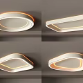 Modern Ceiling Lights with Different Geometric Shapes White Finish and Warm LED Edge Lighting