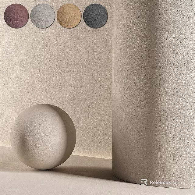Light Colored Wall Decorative Cabinet With Circular Colorful Decorations And White Spherical Ornament 3d model 