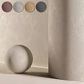 Light Colored Wall Decorative Cabinet With Circular Colorful Decorations And White Spherical Ornament