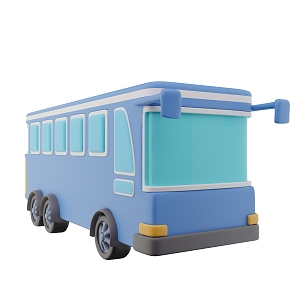 Modern Bus Cartoon Bus Animation Bus 3d model