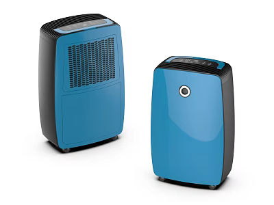 Modern Blue Dehumidifiers with Sleek Design as Essential Household Electrical Appliances 3d model