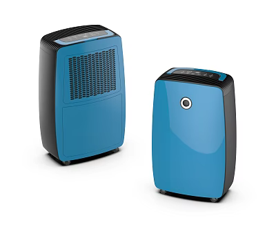 Modern Blue Dehumidifiers with Sleek Design as Essential Household Electrical Appliances 3d model